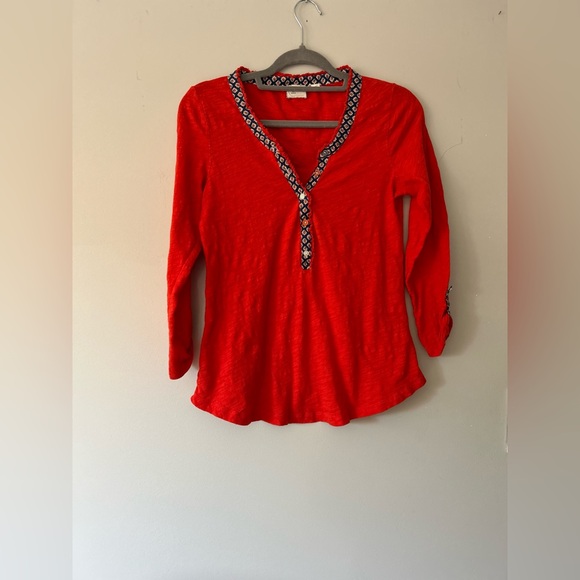 Sundance 100% Cotton Red Boho Embroidered Trim Tunic Top Women’s Medium - Picture 1 of 11